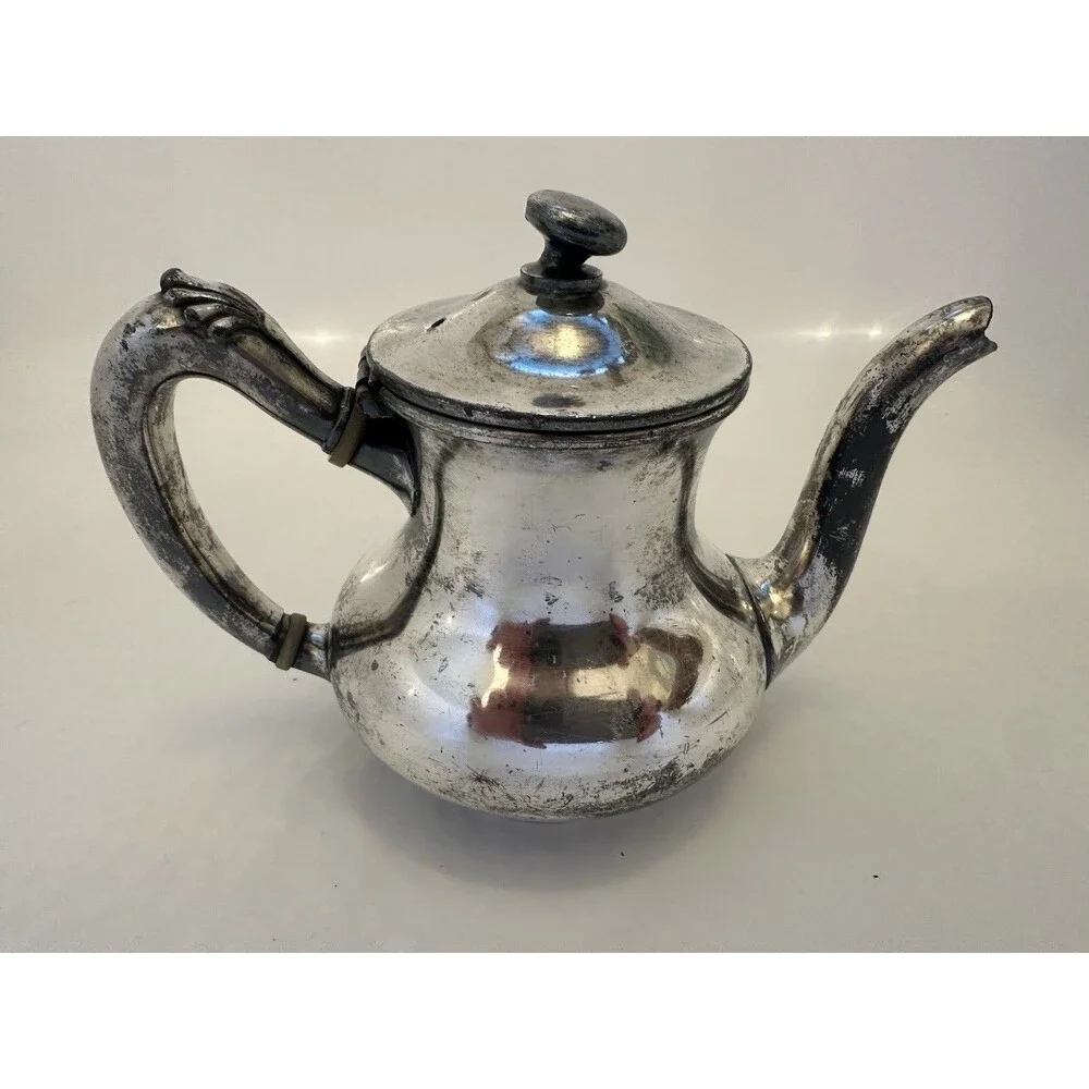 Antique Reed & Barton Silverplate Teapot No. 875 Iportion Pat. 1898 Engraved
